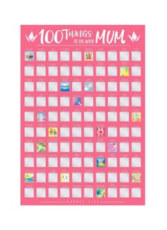 Mum Gift 100 Things To Do with Mum Scratch Off Activity Poster, Large To Do Bucket List 100 Dates Scratchable Poster for Mother's Day Birthday Gift, with Kraft Paper Box and Scraper