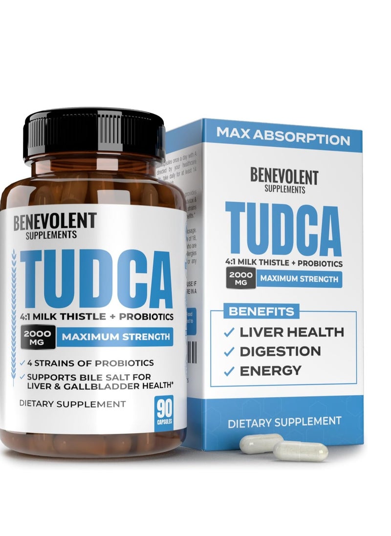 بينيفولينت نورشمينت مكمل غذائي TUDCA Bile Salts Complex يدعم إزالة السموم من الكبد وتنظيفه، 90 كبسولة، 30 حصة  - Image 1