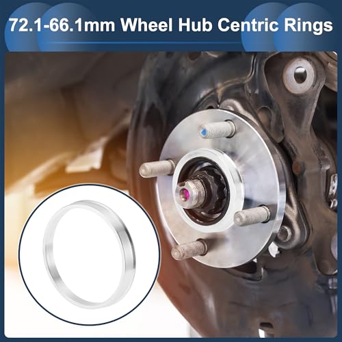 INFINAUTO Car Wheel Hub Centric Rings OD 721mm to ID 661mm Wheels Center Shaft Shock Absorbing Hubrings Aluminium Alloy Silver Tone Durable - Image 3