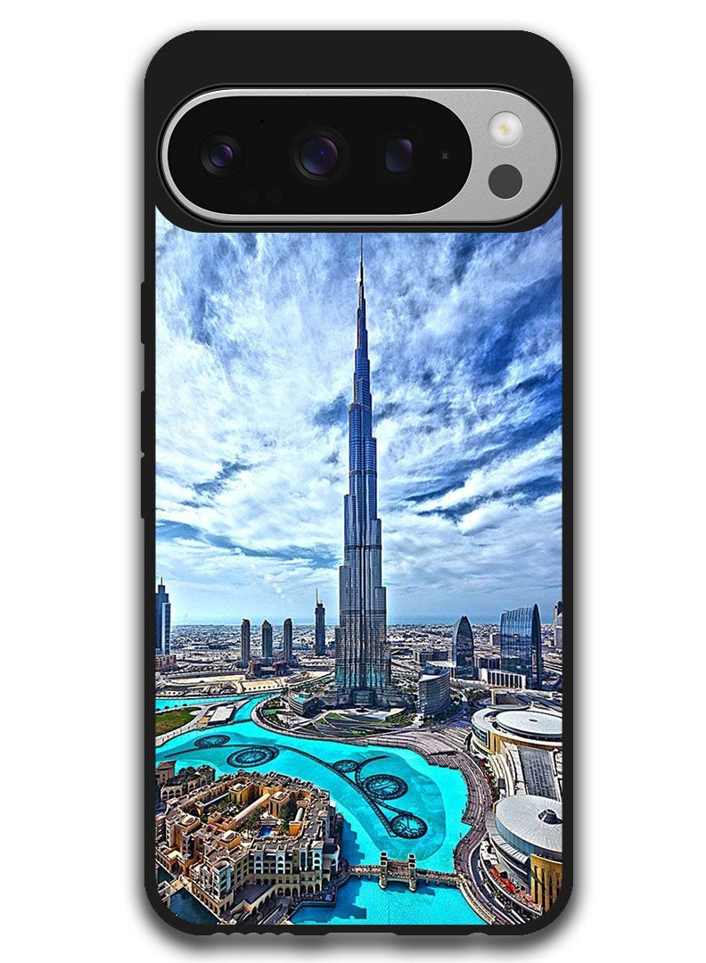 Theodor Protective Case Anti Scratch Shock Proof Bumper Cover For Google Pixel 9 Pro Burj Khalifa in Day - Image 1