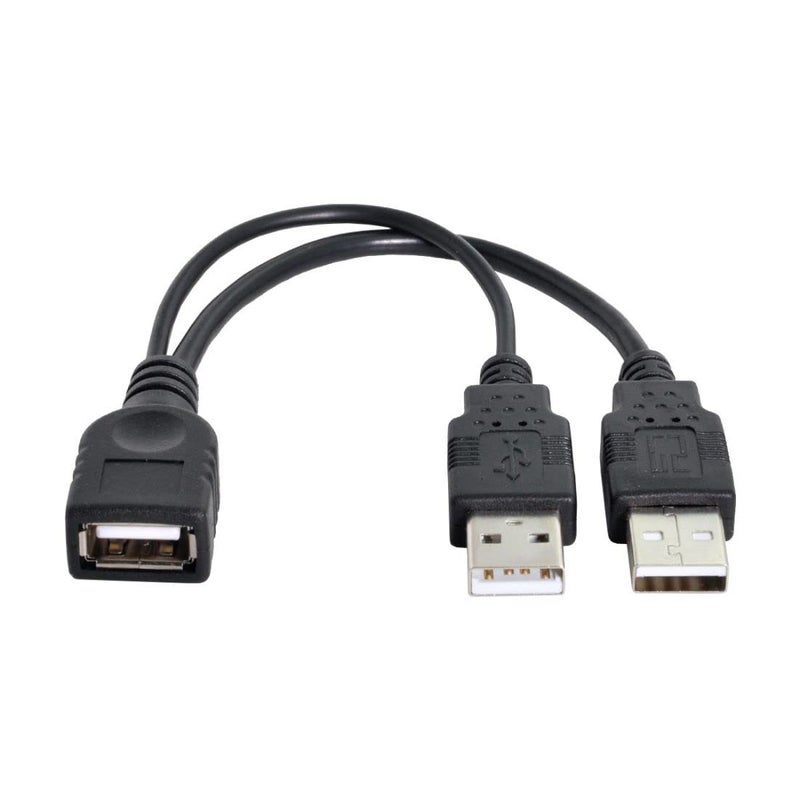 chenyang USB 2.0 Y Splitter Cable USB 2.0 Female to Male Data Charger Extension Cable with Auxiliary Power Supply Port - Image 1