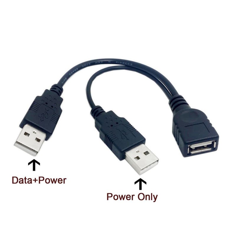 chenyang USB 2.0 Y Splitter Cable USB 2.0 Female to Male Data Charger Extension Cable with Auxiliary Power Supply Port - Image 2