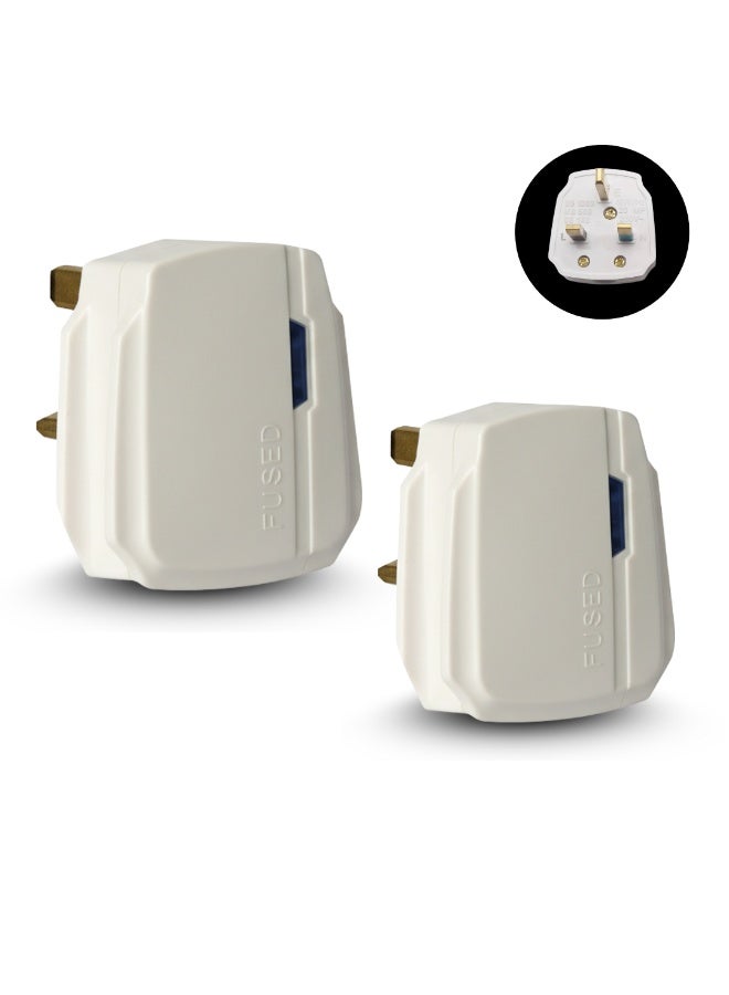 SEMICNZ 32A 3-Pin UK Fused Plug Top – High-Quality White Plug for Heavy-Duty & High-Voltage Equipment | Safe & Reliable Connection | 2 Pieces - Image 1