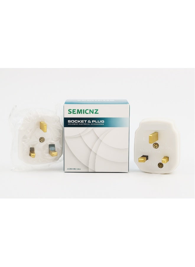 SEMICNZ 32A 3-Pin UK Fused Plug Top – High-Quality White Plug for Heavy-Duty & High-Voltage Equipment | Safe & Reliable Connection | 2 Pieces - Image 2