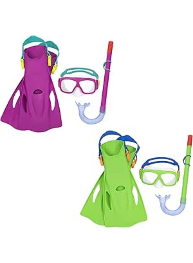 Bestway Bestway kids snorkel mask | anti-leak, uv protected, adjustable snorkel mask for boys and girls, explora essential, 2 assorted colours