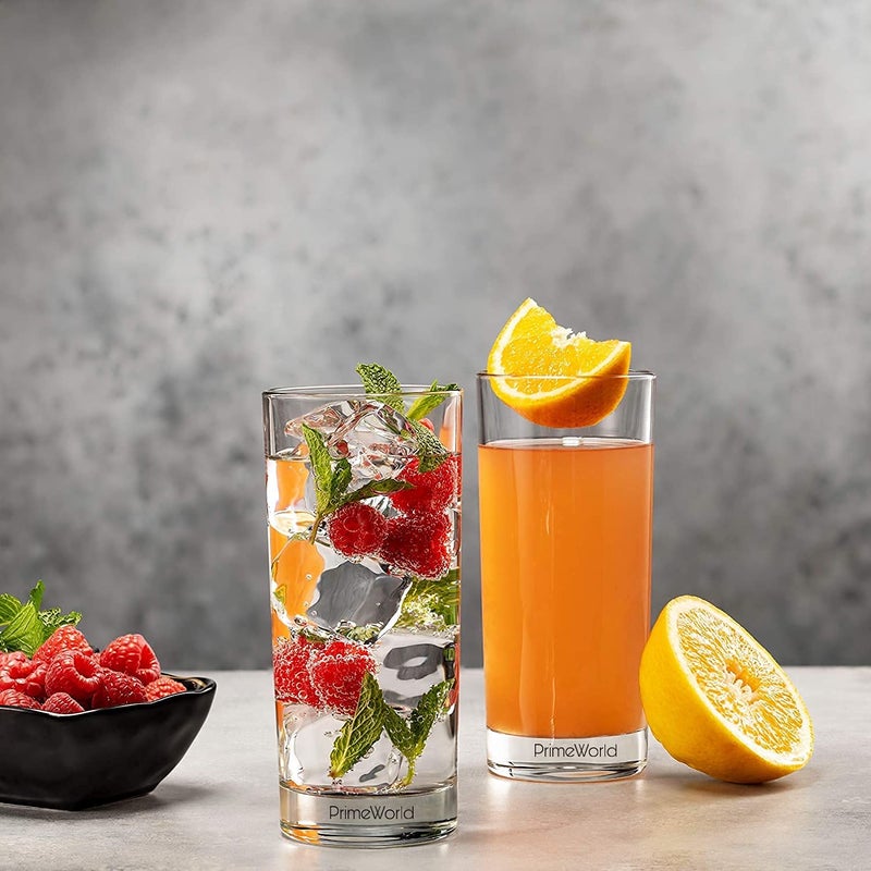 PrimeWorld European 300 ml Istanbul Water Glasses Set of 6 pcs - Tall Drinking Glasses for- Water, Juice, Cold drink, Mojito, Cocktail, Lead-Free, Perfect for Home, Restaurants and Parties - Image 5