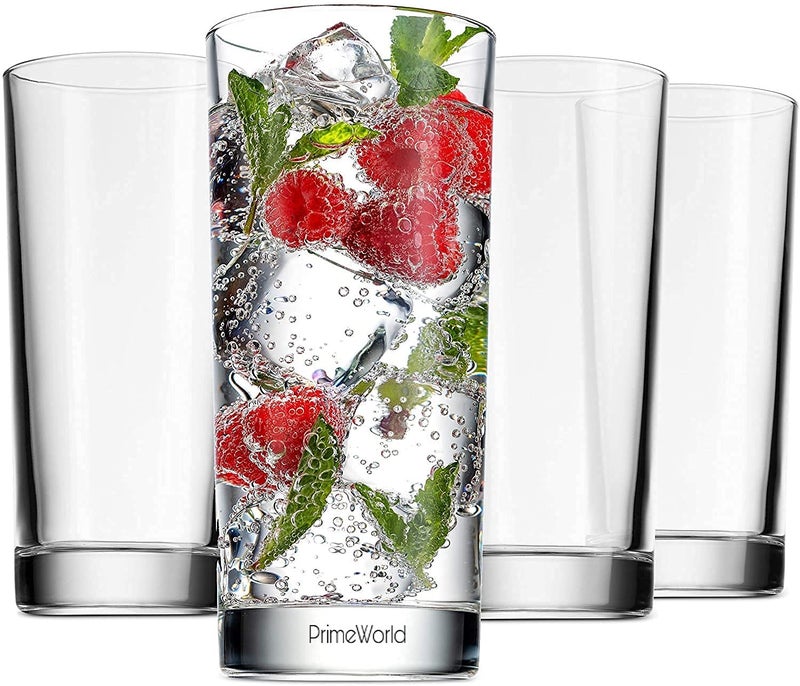PrimeWorld European 300 ml Istanbul Water Glasses Set of 6 pcs - Tall Drinking Glasses for- Water, Juice, Cold drink, Mojito, Cocktail, Lead-Free, Perfect for Home, Restaurants and Parties - Image 1