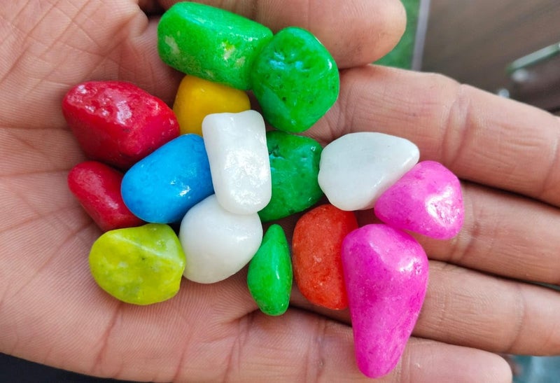 MultiColor Stone Glossy and Decorative Garden and Glass Pebbles for Garden Vase Fillers Aquarium Table Dcor Fountain Decoration - Image 4