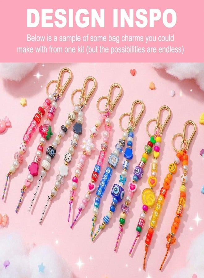 Horsdo Bead Keychain Kit Bag Charm Kit | Great for a Girls Gift, Party, or Family Activity | Keychain Jewelry Making Kit with Beads for DIY Key Ring Jewelry Making - Image 5