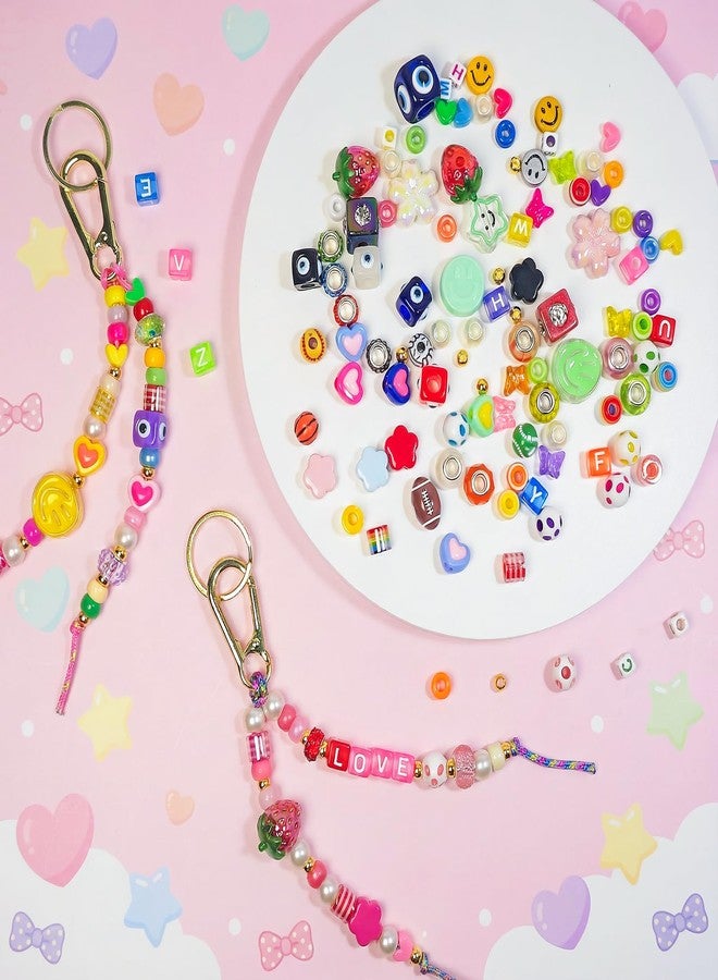Horsdo Bead Keychain Kit Bag Charm Kit | Great for a Girls Gift, Party, or Family Activity | Keychain Jewelry Making Kit with Beads for DIY Key Ring Jewelry Making - Image 2