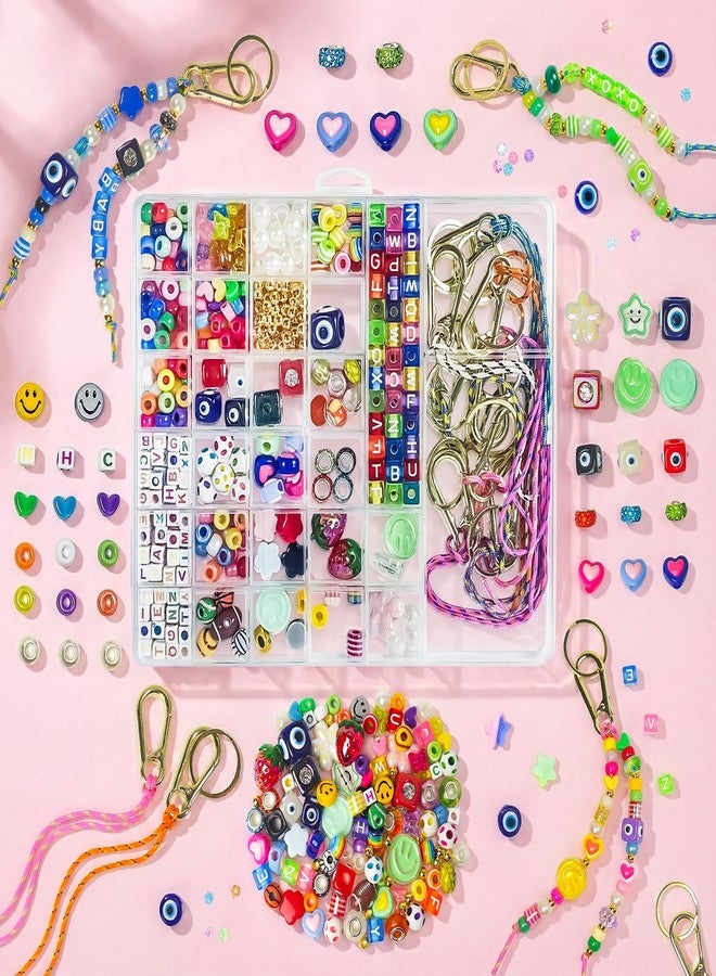 Horsdo Bead Keychain Kit Bag Charm Kit | Great for a Girls Gift, Party, or Family Activity | Keychain Jewelry Making Kit with Beads for DIY Key Ring Jewelry Making - Image 3