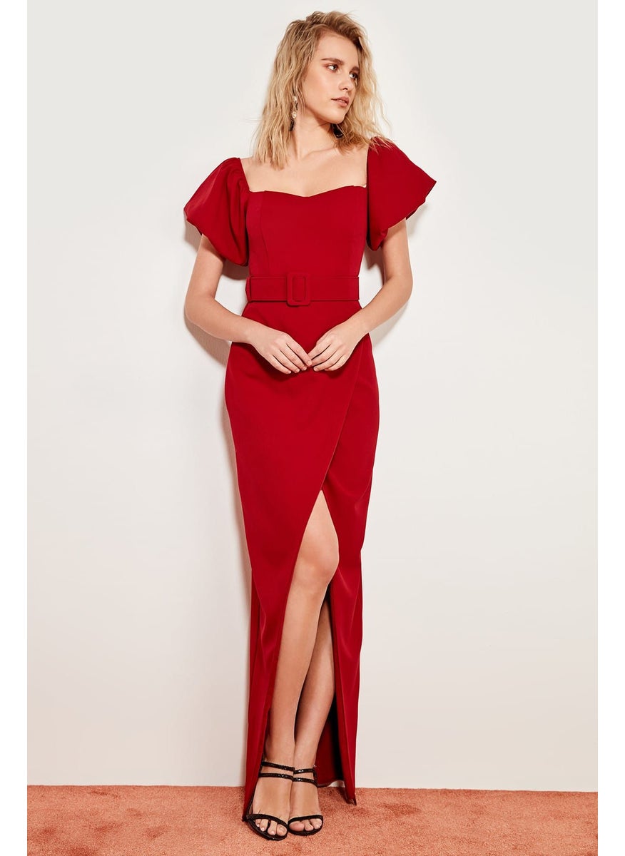 trendyol - Square Neck Front Split Dress - Image 1