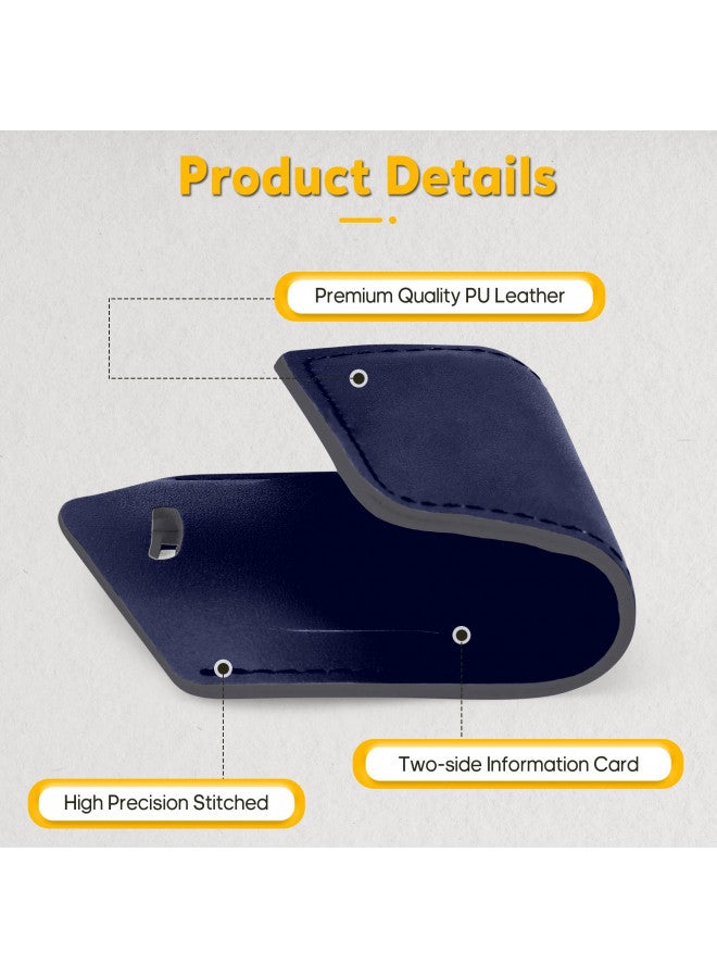 Travelambo Travelambo Luggage Tags for Suitcases Faux Leather Privacy Protection 2 Pack Bag Tags Travel Accessories Essential, Deep Blue - Image 3