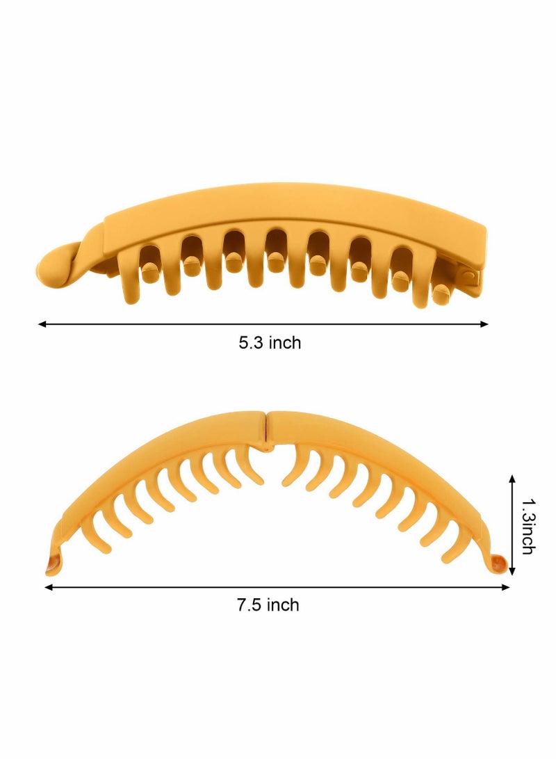 6 عبوات مشابك شعر موز بلاستيكية مع قبضة قوية لمسك ذيل السمكة، ملحقات تصفيف الشعر للنساء والفتيات - Image 2