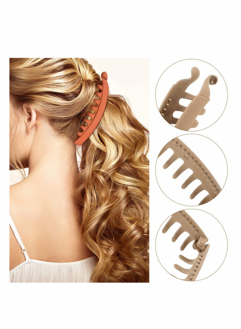 6 عبوات مشابك شعر موز بلاستيكية مع قبضة قوية لمسك ذيل السمكة، ملحقات تصفيف الشعر للنساء والفتيات - Image 4