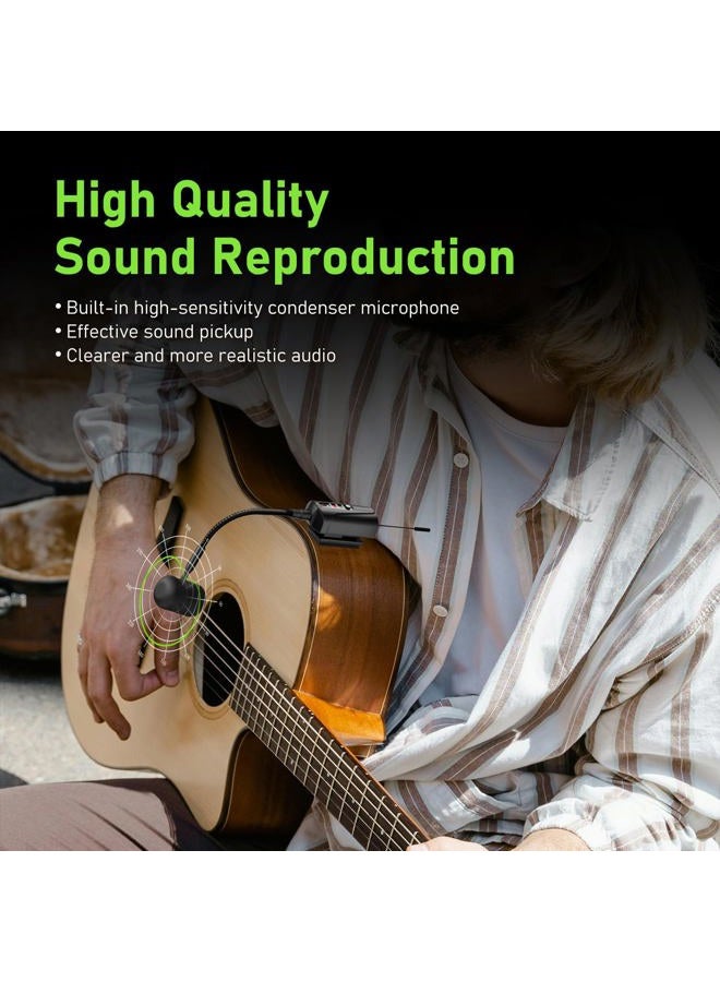 ACEMIC Acoustic Guitar Wireless Microphone, Portable UHF Wireless Clip-on Music Instrument Microphone with Transmitter and 6.35mm Receiver, for Musicians, Teachers, Stage Performances, Band at-5 - Image 2