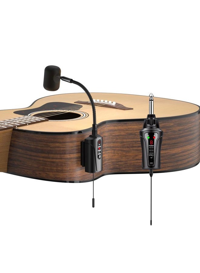 ACEMIC Acoustic Guitar Wireless Microphone, Portable UHF Wireless Clip-on Music Instrument Microphone with Transmitter and 6.35mm Receiver, for Musicians, Teachers, Stage Performances, Band at-5 - Image 1