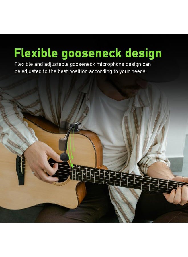 ACEMIC Acoustic Guitar Wireless Microphone, Portable UHF Wireless Clip-on Music Instrument Microphone with Transmitter and 6.35mm Receiver, for Musicians, Teachers, Stage Performances, Band at-5 - Image 3