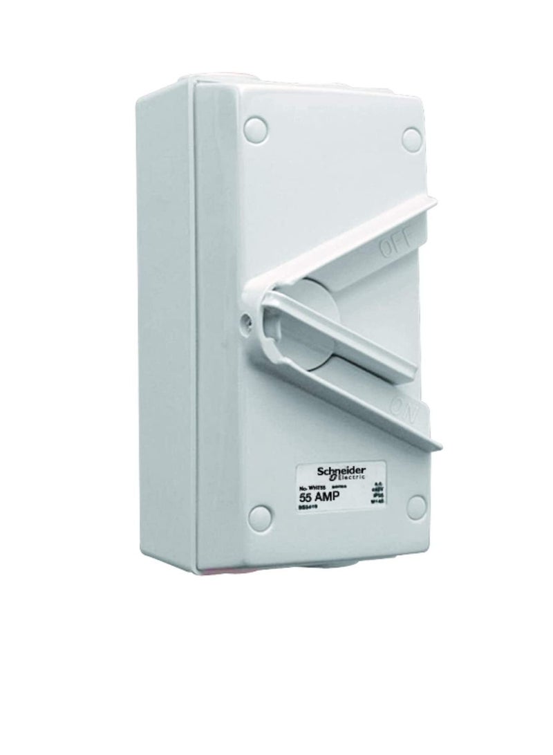 Schneider Electric 55A 440V Surface Mount Triple Pole Isolating Switch IP66 weatherproof - Image 2