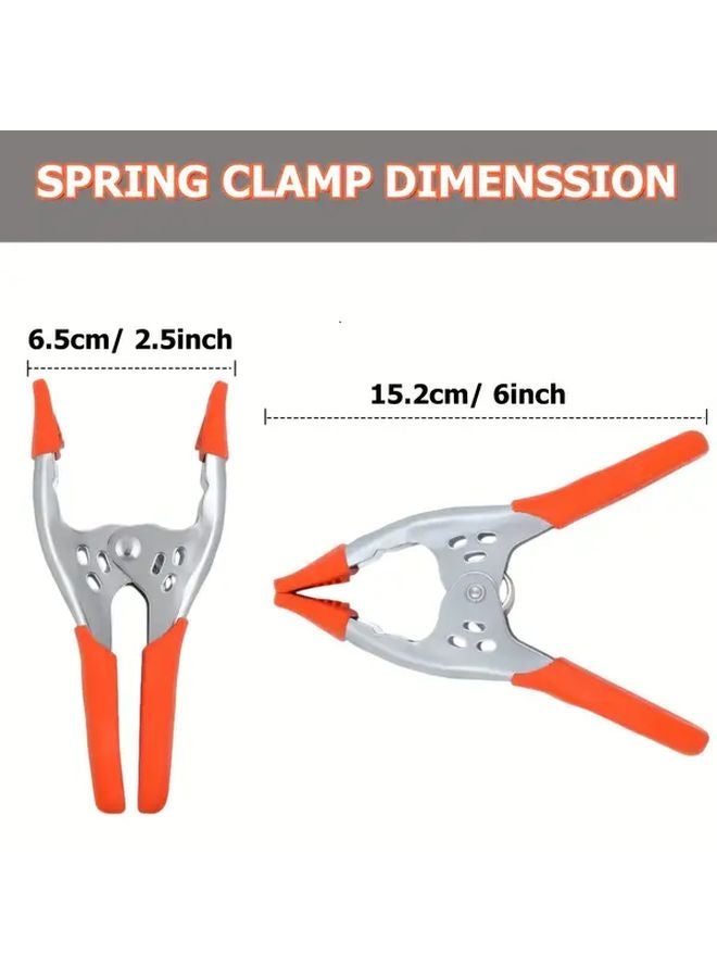 6 قطع 6 بوصة مشابك زنبركية معدنية ثقيلة فتحة الفك 2.5 بوصة لأعمال النجارة - Image 4