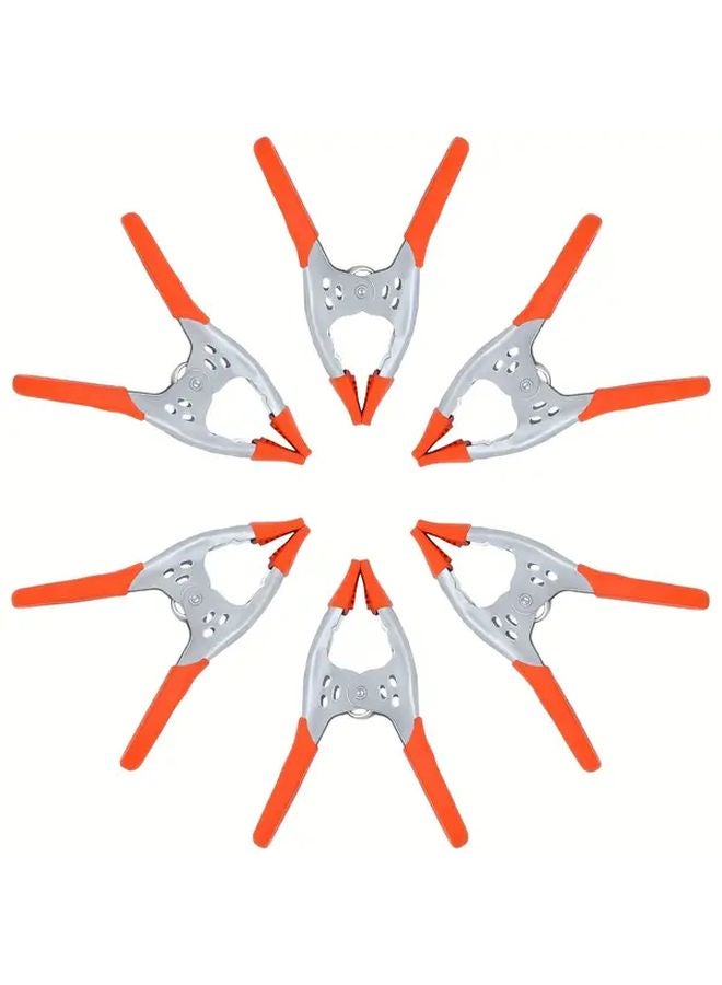 6 قطع 6 بوصة مشابك زنبركية معدنية ثقيلة فتحة الفك 2.5 بوصة لأعمال النجارة - Image 2