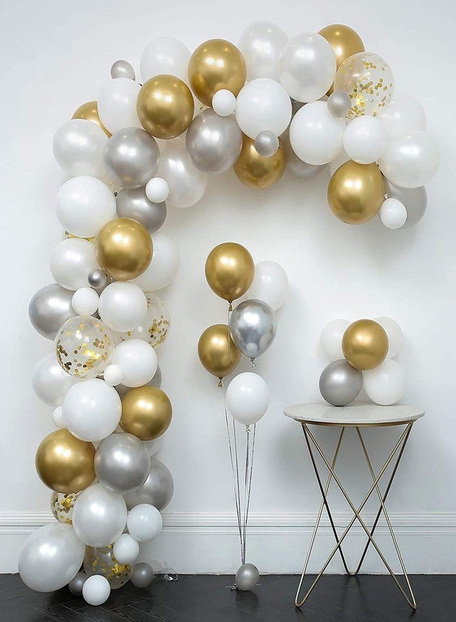 Vail Creations Made in India 12 inch HD Metallic Finish Balloons for Birthday/Anniversary Party Decoration (Gold + Silver, Pack of 100) - Image 4