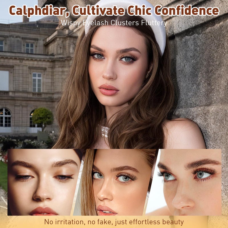 calphdiar Wispy Lash Clusters 30D+40D+50D+60D Individual Lashes 480PCS Eyelash Clusters Natural Volume Lashes Clusters D-curly Cluster Eyelash Extensions 8-18MM DIY Lash Extension at Home - Image 2