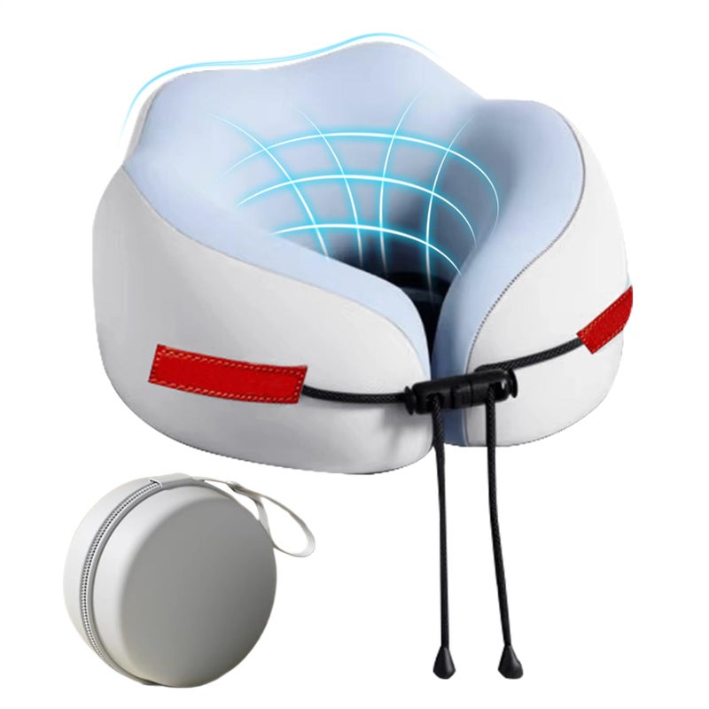 Blue Ergonomic Neck Pillow Memory Foam Travel Cushion Head Support for Adults Kids - Image 2