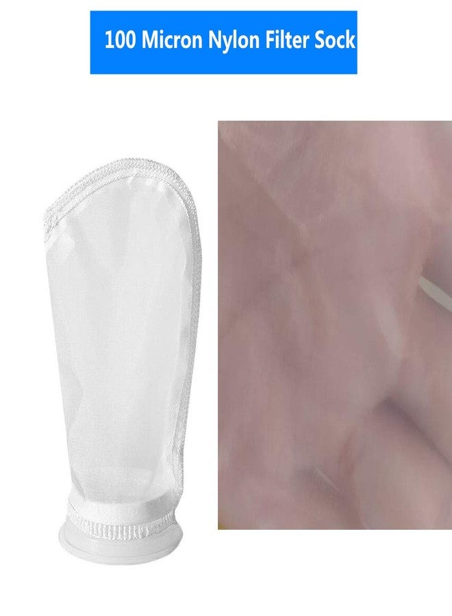 Honritone 2 Pack 100 Micron 4" Plastic Ring, 9" Short Bag Nylon Mesh 4 Inch Filter Socks Bags for Aquarium Marine Reef Sump - Image 4