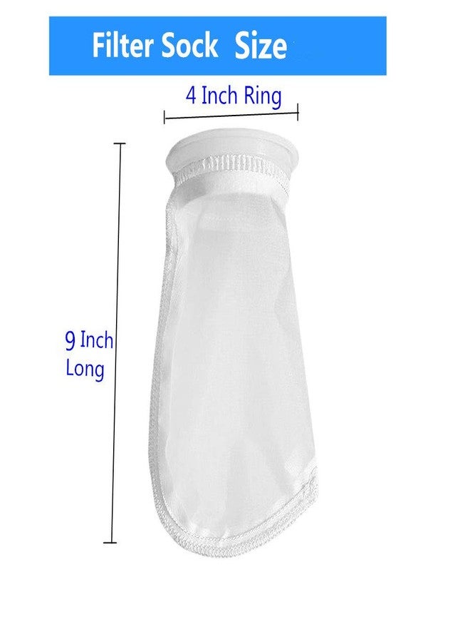 Honritone 2 Pack 100 Micron 4" Plastic Ring, 9" Short Bag Nylon Mesh 4 Inch Filter Socks Bags for Aquarium Marine Reef Sump - Image 5