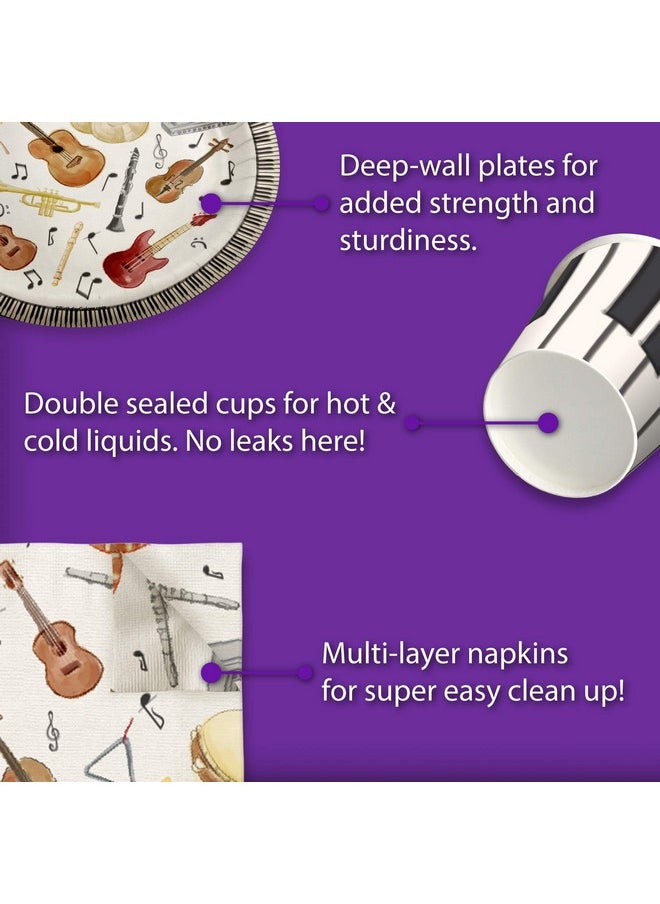 Birthday Galore Musical Instruments Party Supplies Set Plates Napkins Cups Tableware Kit for 16  - Image 5