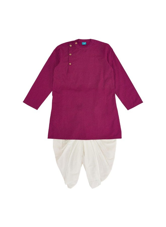YU by Pantaloons Boy's Cotton Regular Fit Kurta (110149317008_Wine - Image 1