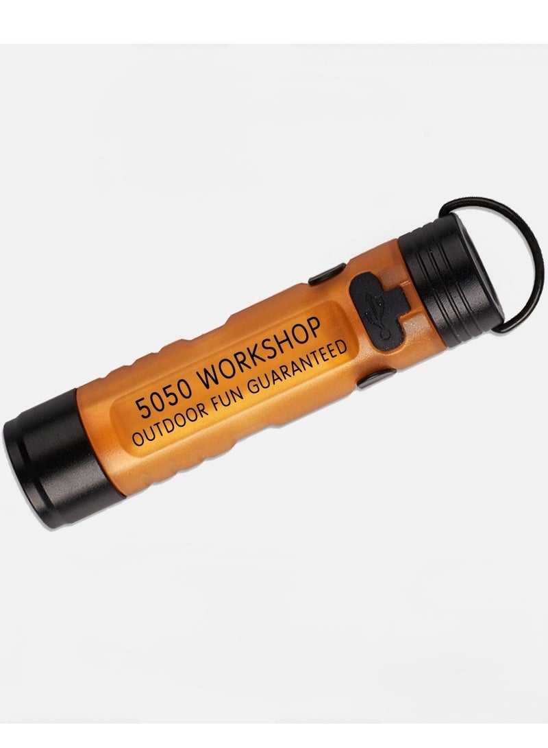 Small flashlight is powerful - 200mAh 350 lumens rechargeable flashlight with 11 light modes, magnetic handheld flashlight for emergencies, camping, hiking  - Image 1