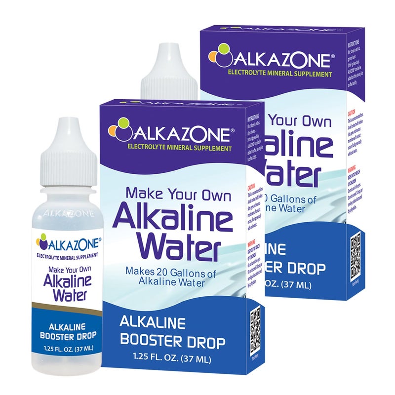 ALKAZONE Make Your Own Alkaline Water Alkaline Booster Drop 125 oz 2 Packs