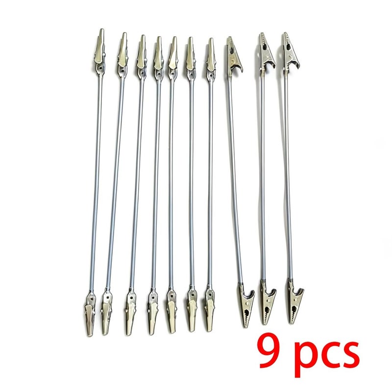 9Pcs Heavy Duty Multifunctional Double Head Alligator Clip Holder Metal Rod Can Be Bent 360 Degrees Arbitrarily Freely Adjust The Angle Suitable For Office Model Making Home Mosquito Repellent - Image 1