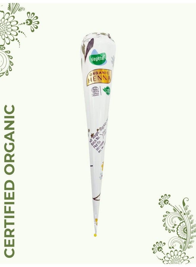 Vegetal Certified Organic Mehandi Cone 100% Natural Mehandi (Henna) For Feets And Hands 50 Gm - Image 1
