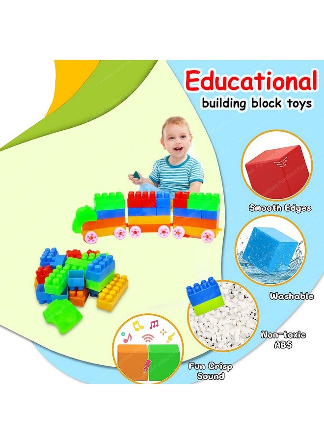 FunBlast FunBlast Building Blocks with Wheels for Kids, DIY Blocks, Toy Block Games for Kids, Learning Toy for Kids - (56 Blocks with Wheels) - Multicolor  - Image 4