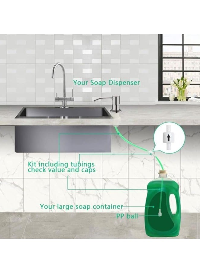 Built-in Soap Dispenser for Kitchen Sink, Refillable Countertop Soap Pump with 360 Degree Rotation, Extension Tube Kit for Easy Refilling, Stainless Steel Dish Soap Pump - Image 4