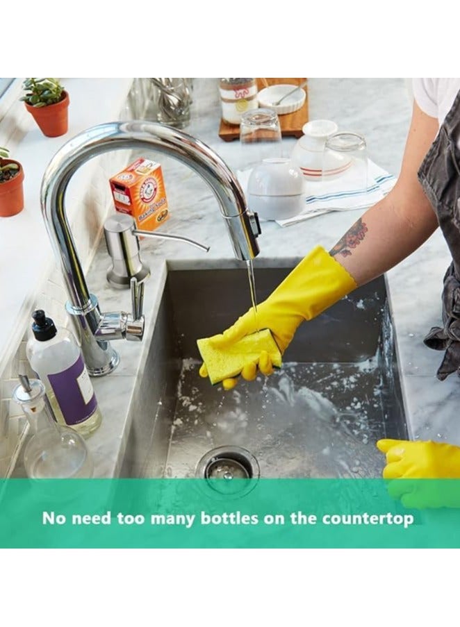 Built-in Soap Dispenser for Kitchen Sink, Refillable Countertop Soap Pump with 360 Degree Rotation, Extension Tube Kit for Easy Refilling, Stainless Steel Dish Soap Pump - Image 5