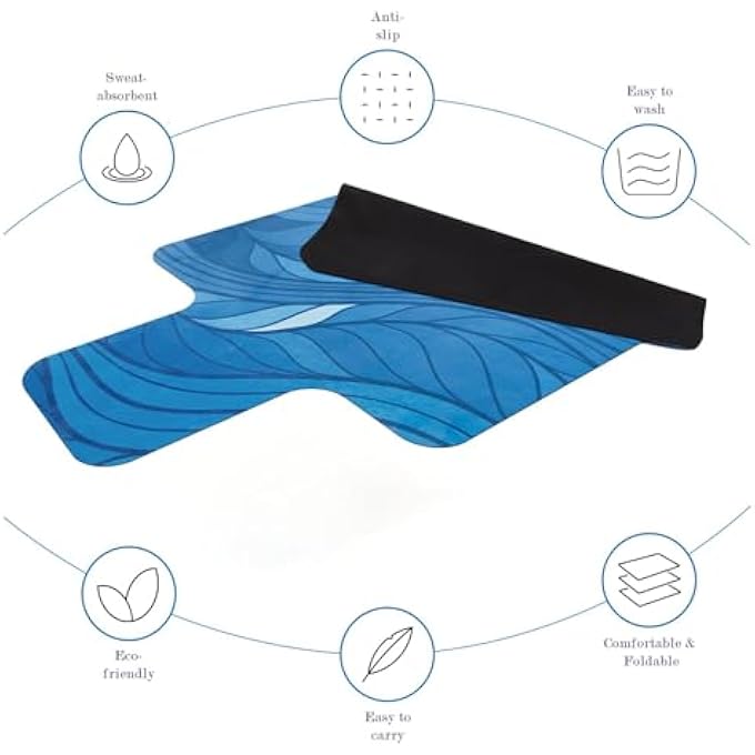 rayihni Pilates Reformer Mat Non Slip Portable Yoga Workout Accessories Home Gym Exercise Machine Equipment Cover Pad, Sweat Absorbent, Foldable, Hygienic, 96X56Cm - Image 3
