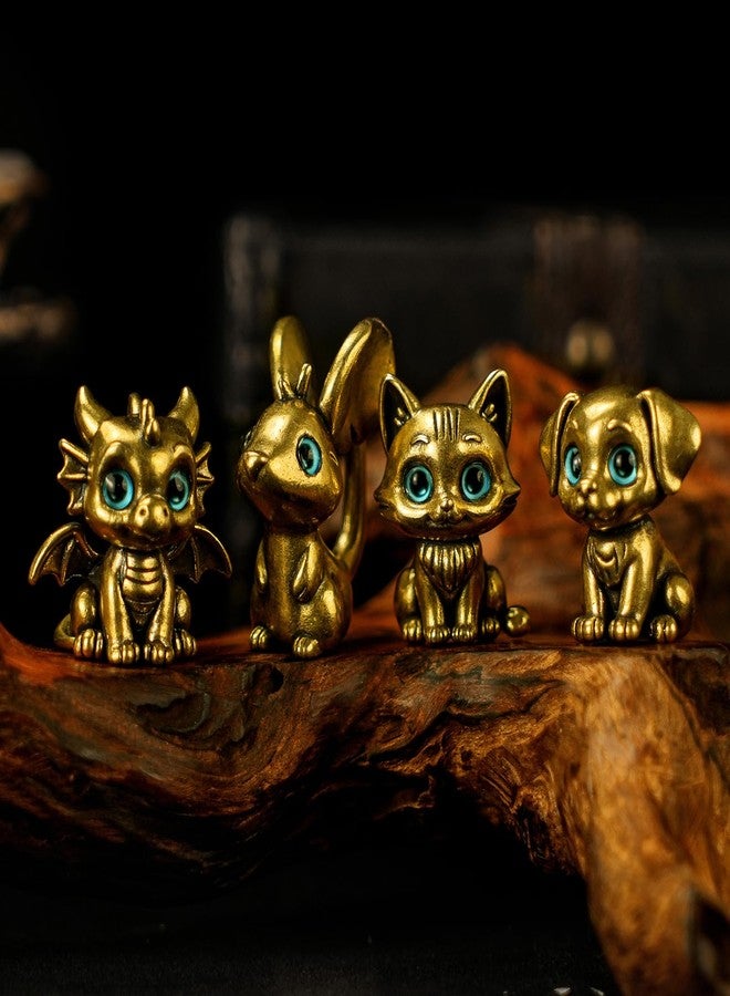 chovy تمثال تنين أسطوري من النحاس الصلب ذو عيون زرقاء، لعبة مكتبية فريدة من نوعها، قطعة فنية مميزة لهواة جمع تقاليد فنغ شوي، هدية مثالية لمحبي الخيال. - Image 4