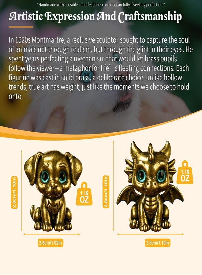 chovy تمثال تنين أسطوري من النحاس الصلب ذو عيون زرقاء، لعبة مكتبية فريدة من نوعها، قطعة فنية مميزة لهواة جمع تقاليد فنغ شوي، هدية مثالية لمحبي الخيال. - Image 2