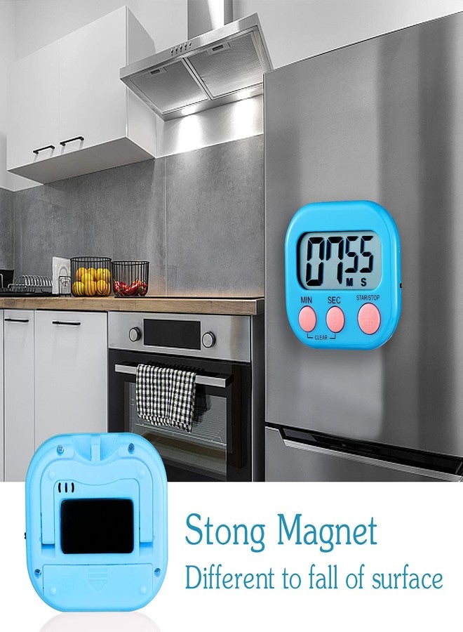 Extrapins 4Pieces Digital Kitchen Timer,Cooking Timer,Countdown Timer Big Digits,Loud Alarm Timers,Magnetic Back and ON/Off Switch,Classroom Timers for Teachers Kids,Minute Second Count Up Countdown. - Image 5