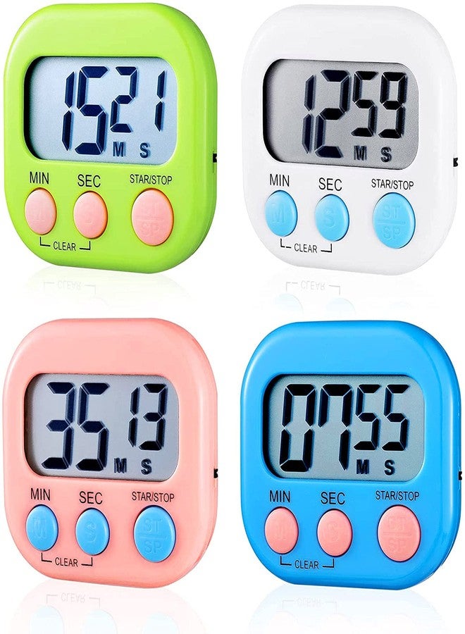 Extrapins 4Pieces Digital Kitchen Timer,Cooking Timer,Countdown Timer Big Digits,Loud Alarm Timers,Magnetic Back and ON/Off Switch,Classroom Timers for Teachers Kids,Minute Second Count Up Countdown. - Image 1