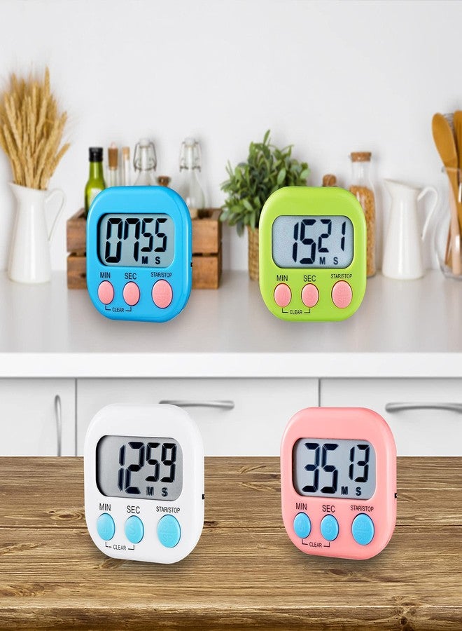 Extrapins 4Pieces Digital Kitchen Timer,Cooking Timer,Countdown Timer Big Digits,Loud Alarm Timers,Magnetic Back and ON/Off Switch,Classroom Timers for Teachers Kids,Minute Second Count Up Countdown. - Image 3