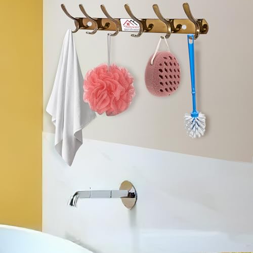 ROLLYWARE ® Heavy Duty J Shape Stainless Steel Cloth Hanger Suitable for Bathroom Bedroom Kitchen Wall Hook Rail Hanging Scarf,Coat,Keys Tie Clothes Towel Door Robe Hanging (3, 6 Hook J Shape) - Image 3