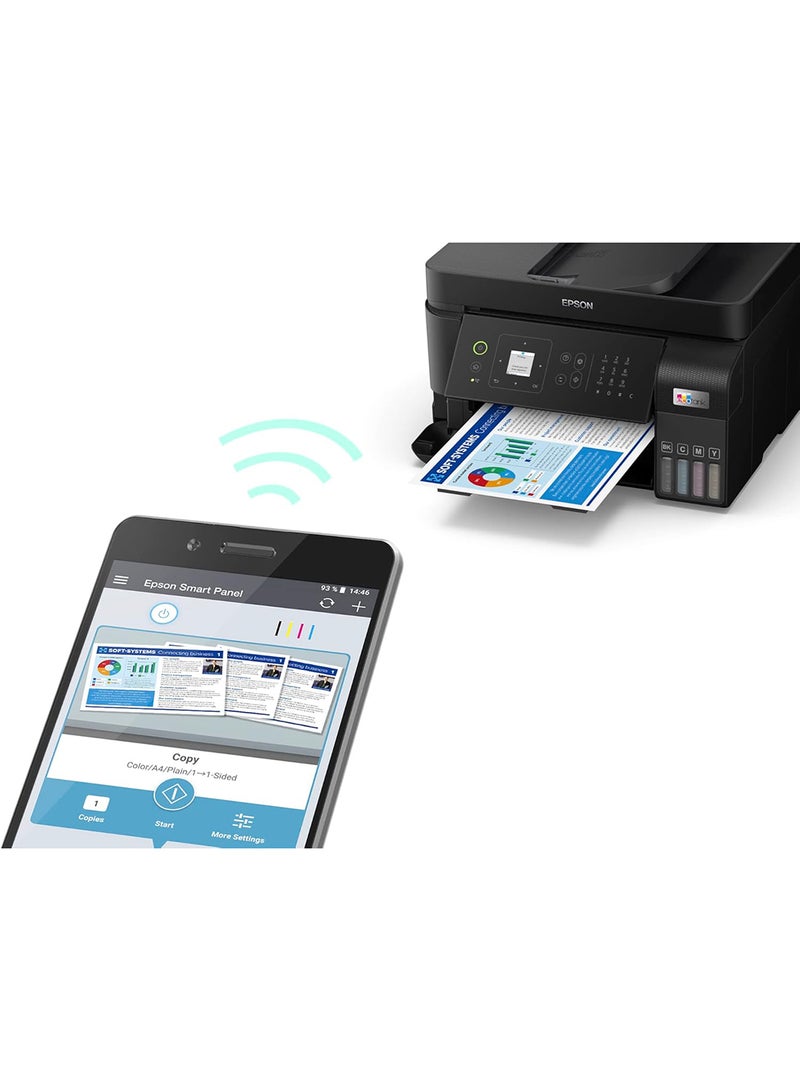 EPSON EcoTank L5590 Office Ink Tank, High-Speed A4 Colour 4-in-1 Printer With ADF, Wi-Fi Direct And Ethernet SmartApp Conectivity Black - Image 3