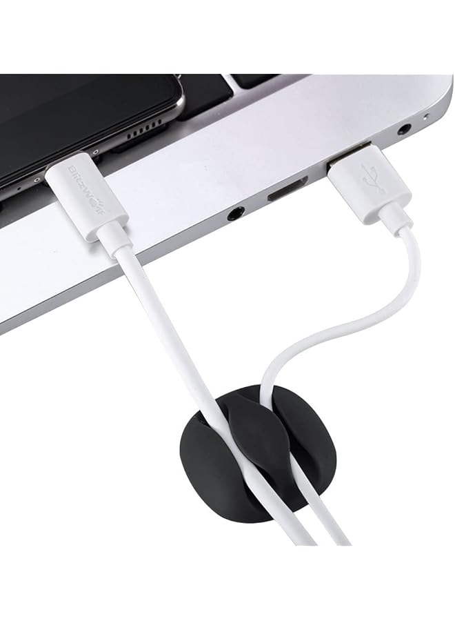 erorex 20 Pieces Cable Clips Black Cable Holder Cord Organizer Wire Holder For Cable Wire And Cord Management System For Power Cords And Charging Accessory Cables Mouse Cable Pc Office And Home - Image 2