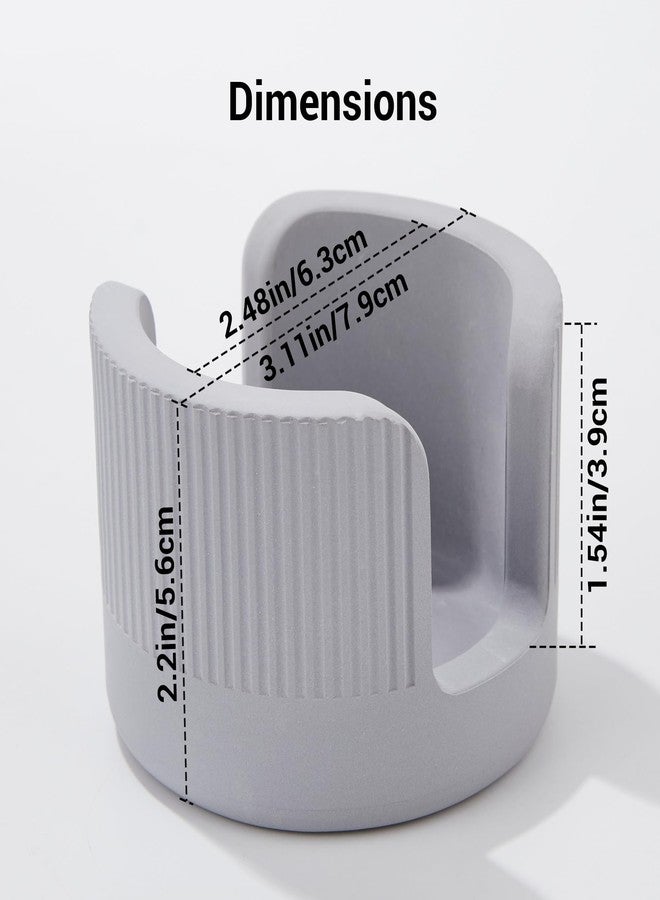 Amviner Quick Drying Diatomite Stone Sponge Holder, Compact Sponge Caddy for Kitchen Sink Counter, Water-Absorbing Round Organizer with Wide Slot, 1 Pack, Light Grey - Image 2