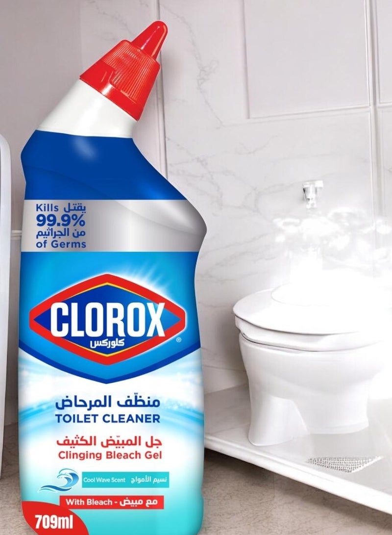 Clorox Toilet Bleach Cleaner Gel, Disinfecting Bowl Cleaner 709ml - Image 1